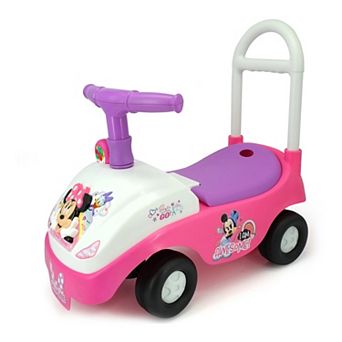 Disney's Minie Mouse Toddler Foldable Handle Ride-On Foot-to-Floor Vehicle with Interactive Dashboard, Sounds, & Toy Phone by Kiddieland