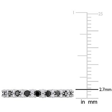 Stella Grace 14k White Gold 1/2 Carat T.W. Black & White Diamond Anniversary Band Ring