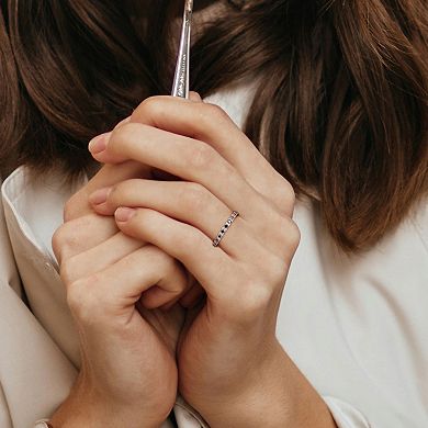 Stella Grace 14k White Gold 1/2 Carat T.W. Black & White Diamond Anniversary Band Ring