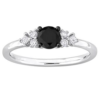 Stella Grace 14k White Gold 5/8 Carat T.W. Black & White Diamond Engagement Ring