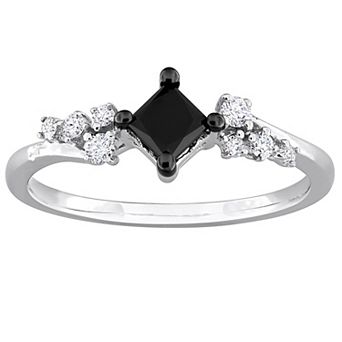 Stella Grace 14k White Gold 3/4 Carat T.W. Black & White Diamond Vintage Ring
