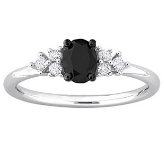 Stella Grace 14k White Gold 3/4 Carat T.W. Black & White Diamond 7-Stone Ring
