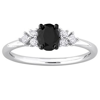 Stella Grace 14k White Gold 3/4 Carat T.W. Black & White Diamond 7-Stone Ring