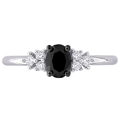 Stella Grace 14k White Gold 3/4 Carat T.W. Black & White Diamond 7-Stone Ring
