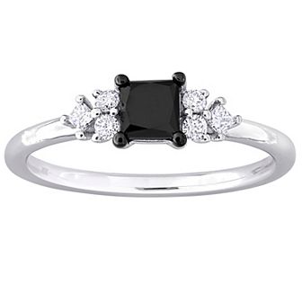 Stella Grace 14k White Gold 3/4 Carat T.W. Black & White Diamond 7-Stone Ring