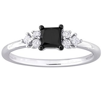 Stella Grace 14k White Gold 3/4 Carat T.W. Black & White Diamond 7-Stone Ring