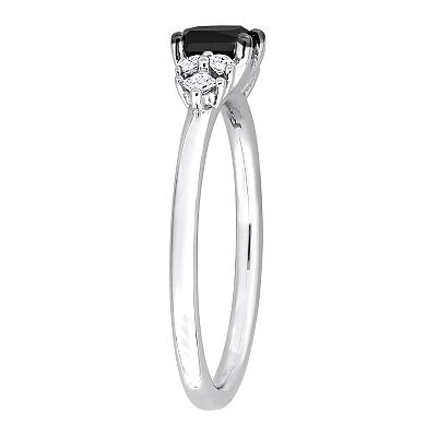 Stella Grace 14k White Gold 3/4 Carat T.W. Black & White Diamond 7-Stone Ring