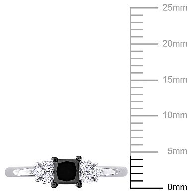 Stella Grace 14k White Gold 3/4 Carat T.W. Black & White Diamond 7-Stone Ring