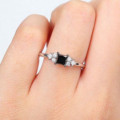 Stella Grace 14k White Gold 3/4 Carat T.W. Black & White Diamond 7-Stone Ring