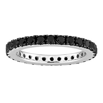 Stella Grace 14k White Gold 1 1/4 Carat T.W. Black Diamond Eternity Ring