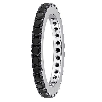Stella Grace 14k White Gold 1 1/4 Carat T.W. Black Diamond Eternity Ring