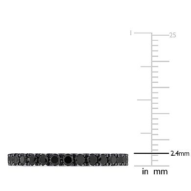 Stella Grace 14k White Gold 1 1/4 Carat T.W. Black Diamond Eternity Ring
