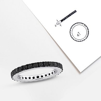 Stella Grace 14k White Gold 1 1/4 Carat T.W. Black Diamond Eternity Ring