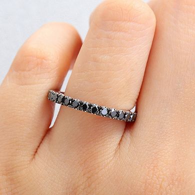 Stella Grace 14k White Gold 1 1/4 Carat T.W. Black Diamond Eternity Ring