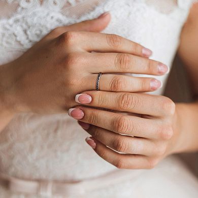 Stella Grace 14k White Gold 1 1/4 Carat T.W. Black Diamond Eternity Ring