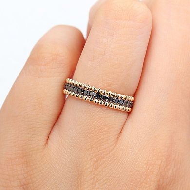 Stella Grace 14k Gold 3/5 Carat T.W. Black Diamond Eternity Ring