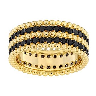 Stella Grace 14k Gold 1 1/6 Carat T.W. Black Diamond 5-Row Eternity Ring