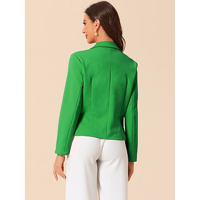 Business Blazer for Women's Open Front Office Casual Work Crop Suit Jacket