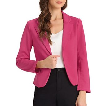 Business Blazer for Women's Open Front Office Casual Work Crop Suit Jacket