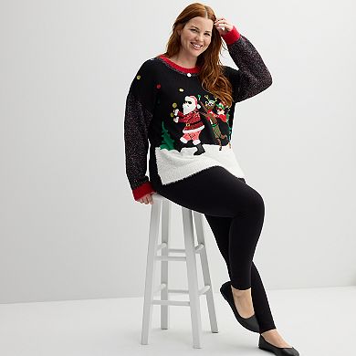 Juniors Plus Jollidays 3D Holiday Sweater