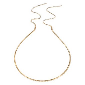 1 pc Fashion Single Row Rhinestone Tassel Headband For Women For Girls Gold Tone