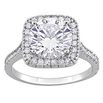 Stella Grace Sterling Silver Cubic Zirconia Halo Engagement Ring