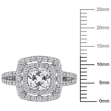Stella Grace Sterling Silver Cubic Zirconia Double Halo Engagement Ring