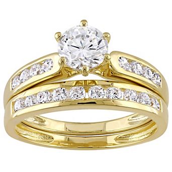 Stella Grace 18k Gold Over Silver Cubic Zirconia Bridal Ring Set