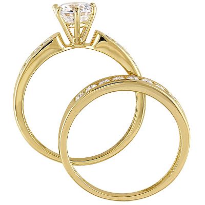 Stella Grace 18k Gold Over Silver Cubic Zirconia Bridal Ring Set