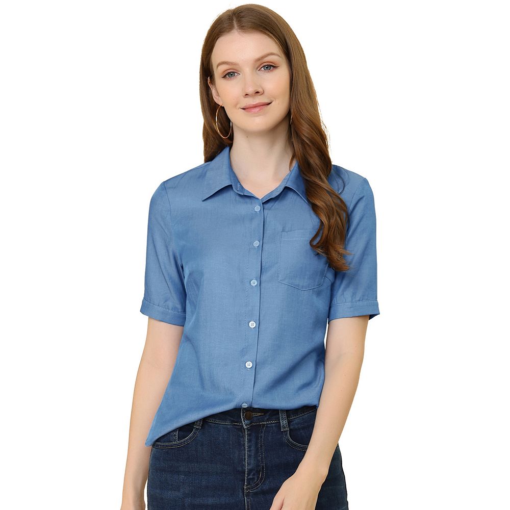 On This Day - Denim Short Sleeve Buttoned Shirt