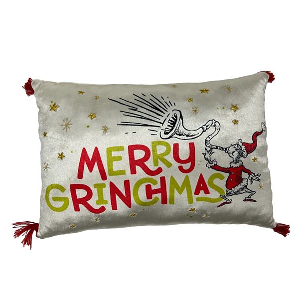 Dr. Seuss' The Grinch Who Stole Christmas Grinchmas Spirit Decorative Pillow - Off White