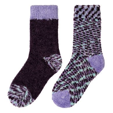 Girls Cuddl Duds® Plushfill 4-Pack Spacedye Chenille Crew Socks