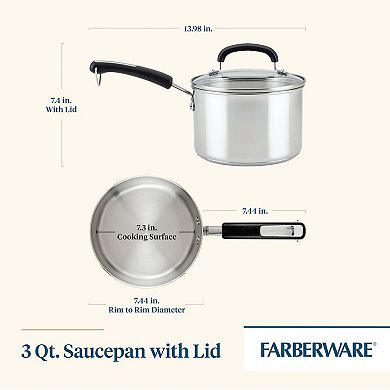 Farberware® Brilliance Stainless Steel 3-qt. Saucepan with Lid