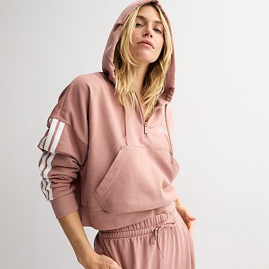 Women's adidas Essentials 3-Stripes Sportswear Quarter-Zip Hoodie