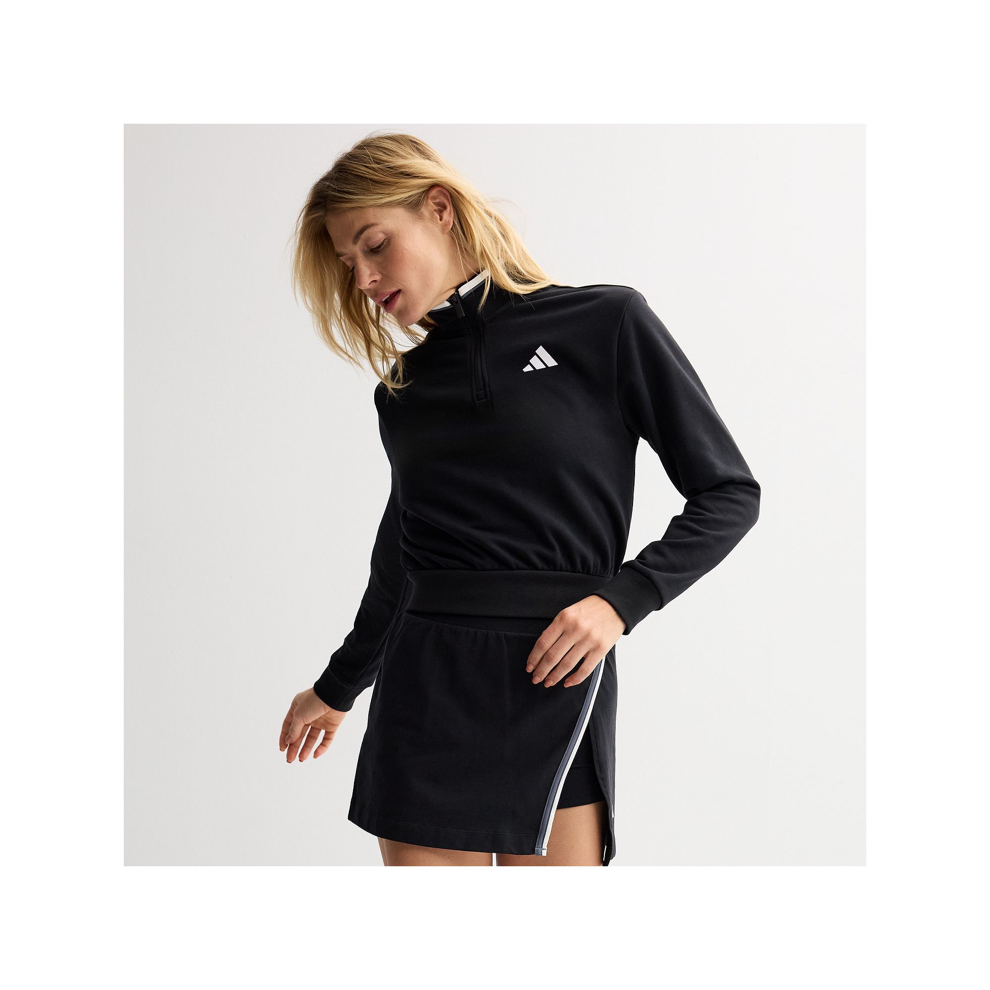 Womens adidas Essentials Color Pop Cropped Sportswear Sweatshirt, Size: XS