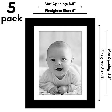 Americanflat Picture Frames with Plexiglass 5 Pack