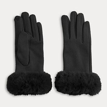 Women's LC Lauren Conrad Faux Fur Cuff Touch Screen Gloves