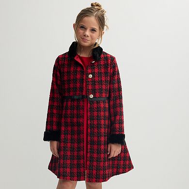 Girls 7-16 Blueberi Boulevard 2-Piece Boucle Coat & Dress Set