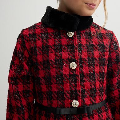 Girls 7-16 Blueberi Boulevard 2-Piece Boucle Coat & Dress Set
