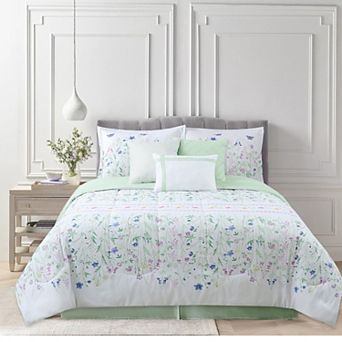 Harper Lane Wildflower Embroidered 7 pc Comforter Set