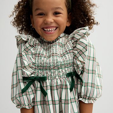 Girls 4-20 Bonnie Jean Plaid Smocking Dress in Regular & Plus Size