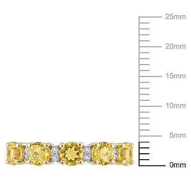 Stella Grace 18k Gold Over Silver Citrine & White Topaz Semi-Eternity Ring