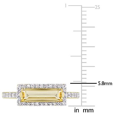 Stella Grace 18k Gold Over Silver Citrine & White Sapphire Halo Ring