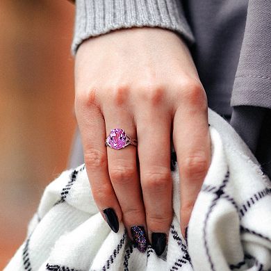 Stella Grace Sterling Silver Lab-Created Pink Sapphire & Diamond Accent Fashion Ring