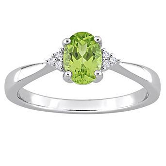 Stella Grace Sterling Silver Peridot & Diamond Accent Ring