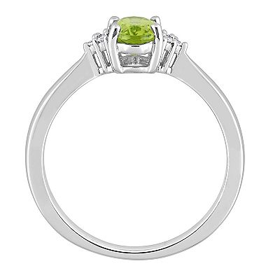 Stella Grace Sterling Silver Peridot & Diamond Accent Ring