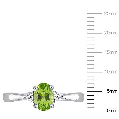 Stella Grace Sterling Silver Peridot & Diamond Accent Ring