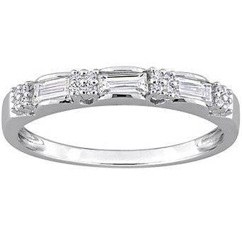 Stella Grace Sterling Silver 3/8 Carat T.W. Lab-Created Moissanite Anniversary Ring