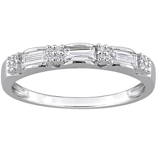 Stella Grace Sterling Silver 3/8 Carat T.W. Lab-Created Moissanite Anniversary Ring - Sterling (6)