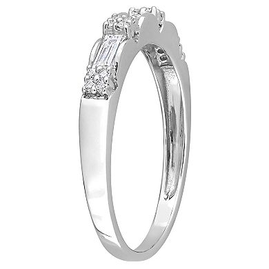 Stella Grace Sterling Silver 3/8 Carat T.W. Lab-Created Moissanite Anniversary Ring
